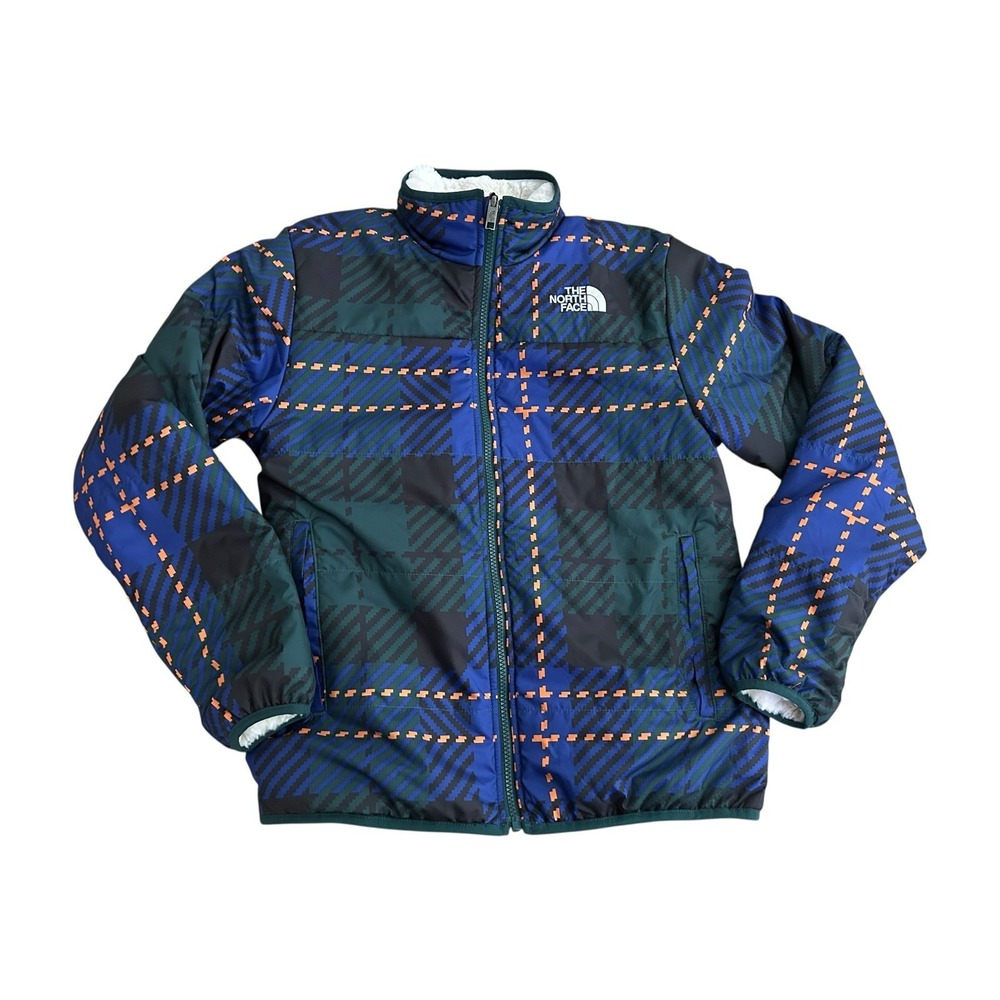 North Face Girls XL Reversible Plaid Printed Mossbud Swirl Jacket Ski‎ Jacket